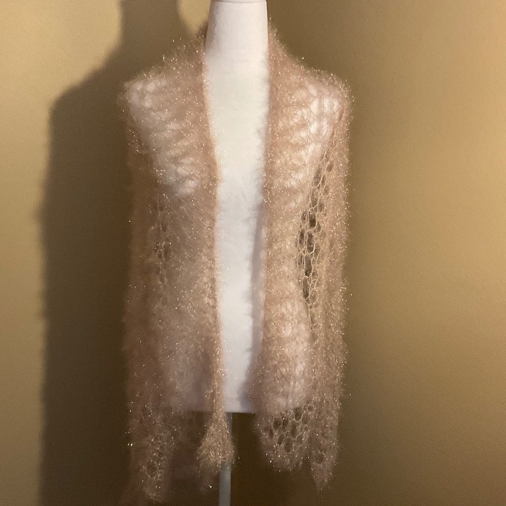 Hand Knit Luxurious Lightweight Scarf Soft Pink